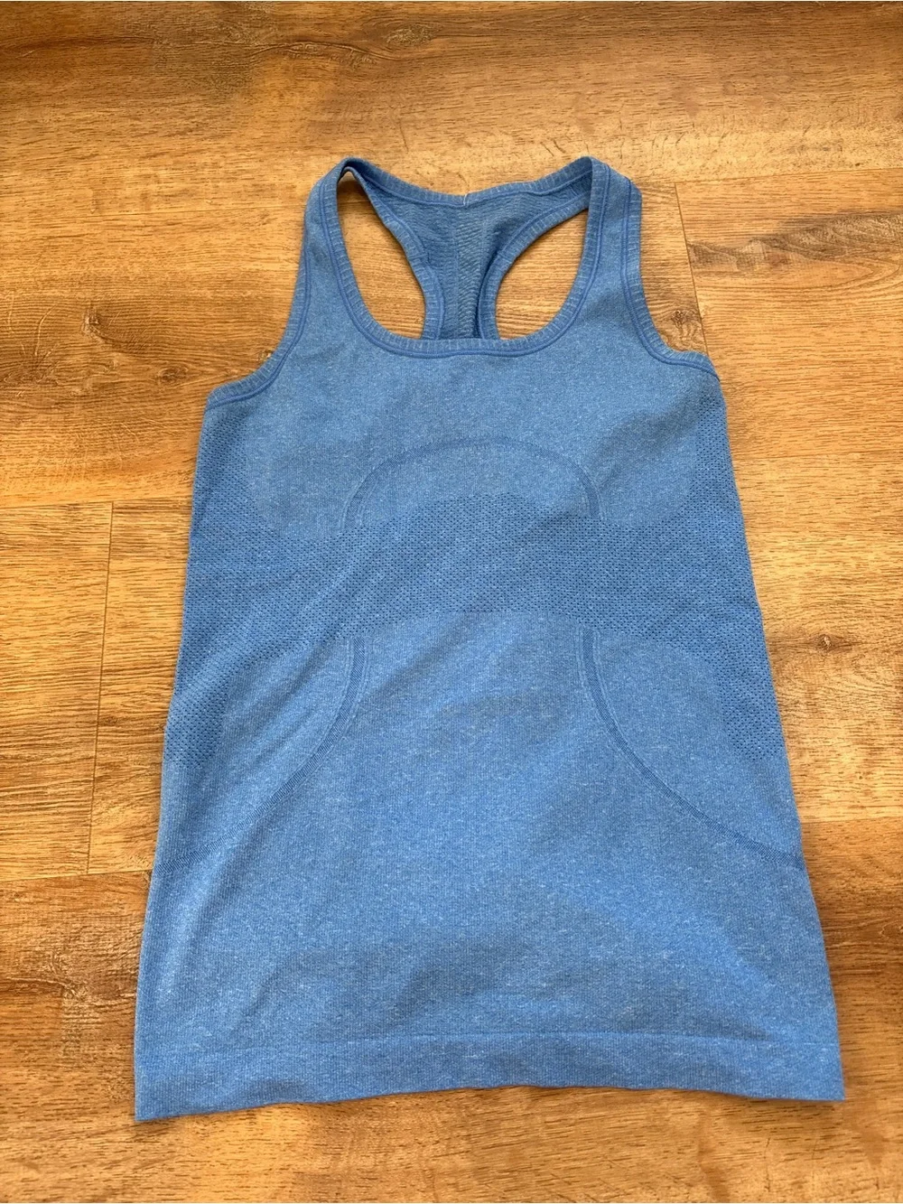 lululemon athletica Blue Racerback Tank with Center Mesh Panel